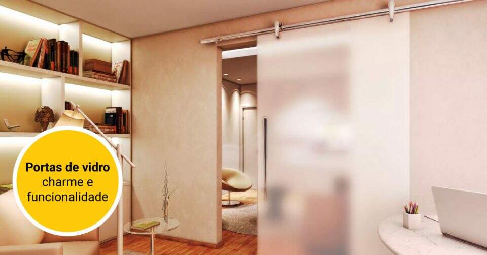 Portas de vidro proporcionam charme e funcionalidade na decoração dos ambientes