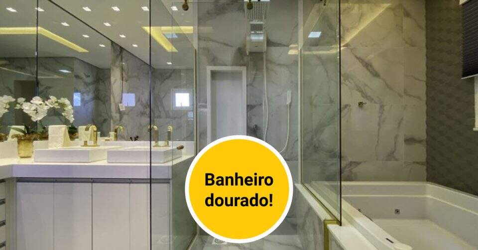 Banheiro dourado! Saiba como utilizar a tonalidade em diversos estilos de decorações