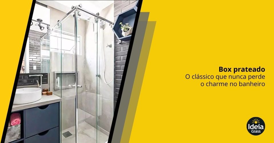 IdeiaGlass Box de Banheiro Prateado